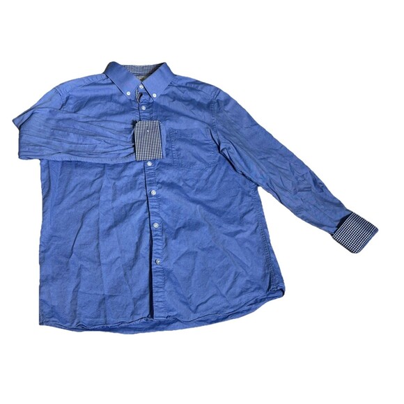 Original Penguin Button Down Men's 16-34/35 Heritage Slim Fit L/S Blue Checkered - Picture 1 of 7